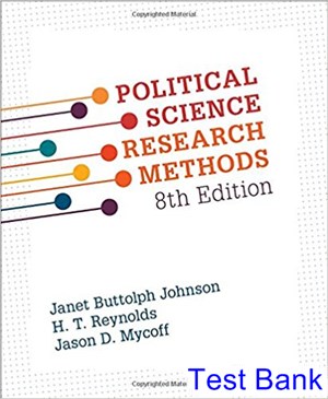test bank for political science research methods 8th edition by johnson ibsn 9781506307824