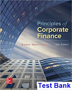 test bank for principles of corporate finance 12th edition by brealey ibsn 1259144380