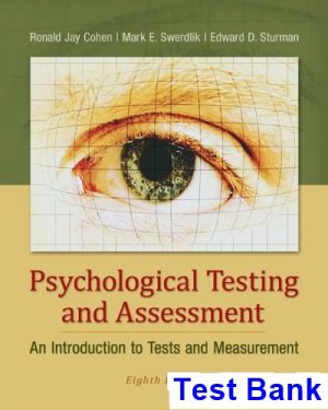 test bank for psychological testing and assessment an introduction to tests and measurement 8th edition by cohen