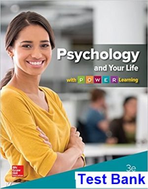 test bank for psychology and your life with power learning 3rd edition by feldman ibsn 125961039x