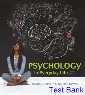 test bank for psychology in everyday life 4th edition by myers ibsn 9781319013738