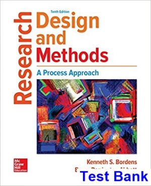 test bank for research design and methods a process approach 10th edition by bordens ibsn 1259844749
