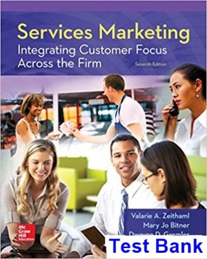 test bank for services marketing 7th edition by zeithaml ibsn 0078112109