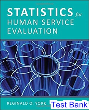 test bank for statistics for human service evaluation 1st edition by york ibsn 9781483386690