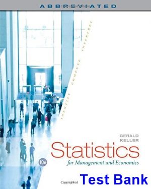 test bank for statistics for management and economics abbreviated 10th edition by gerald keller