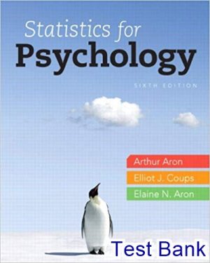 test bank for statistics for psychology 6th edition by arthur aron
