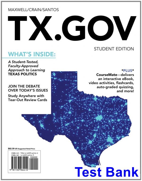 test bank for tx gov 1st edition by maxwell