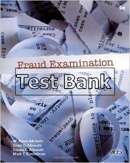 Test Bank For Fraud Examination 4th Edition By Albrecht